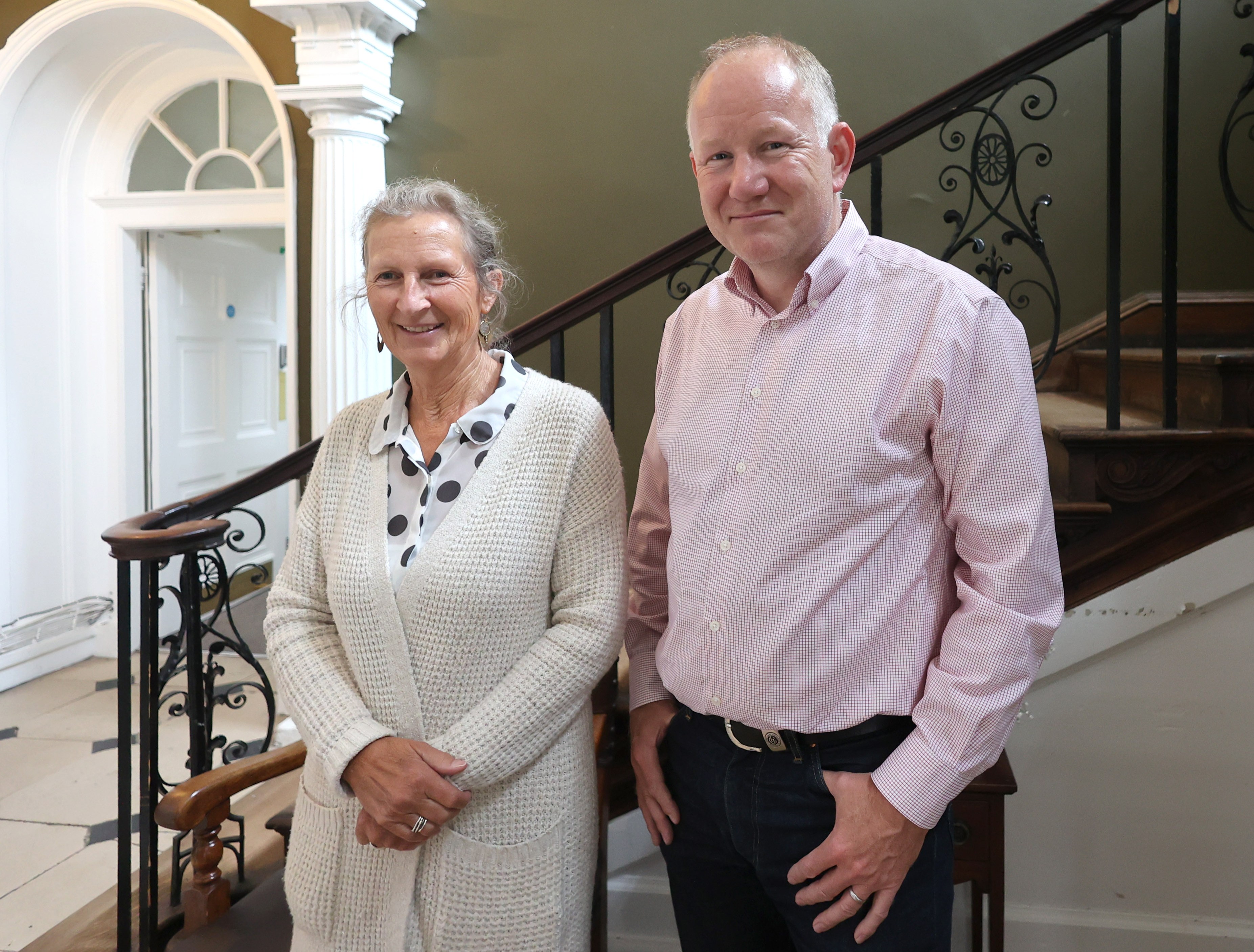 Photo of Charlie Freer and Jane Dyson reading.