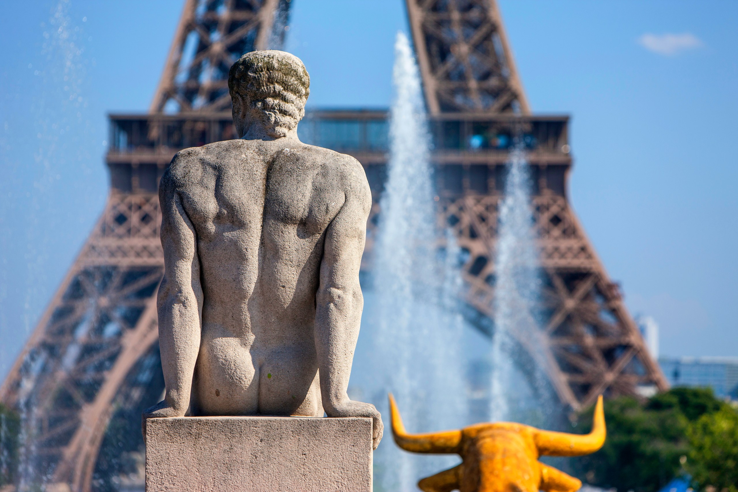 A view of the Eiffel Tower from the Trocadéro in Paris